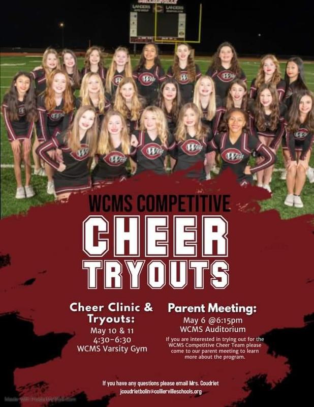 WCMS Competitive Cheer Try-outs 2021-2022 Featured Photo