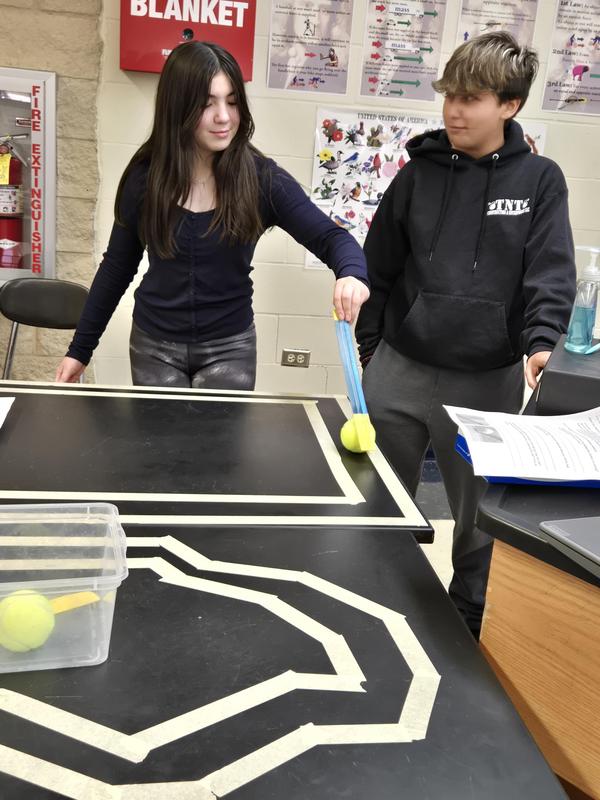 Mrs. Mark’s class has been learning about Newton’s Laws of Motion.