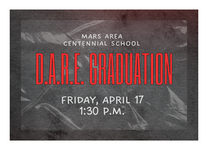 Invitation for D.A.R.E. graduation event on April 17 at 1:30 p.m.