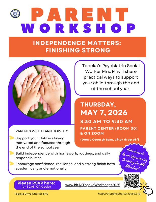 Parent Workshop May 2026 Flyer