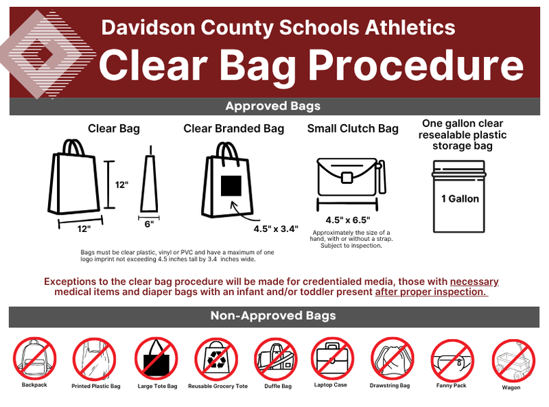 Davidson County Schools Athletics Clear Bag Procedure