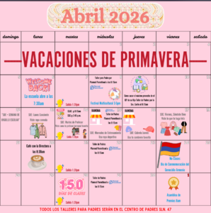 Calendario de Abril