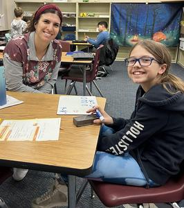 Student and tutor pictured at lake county tutoring program