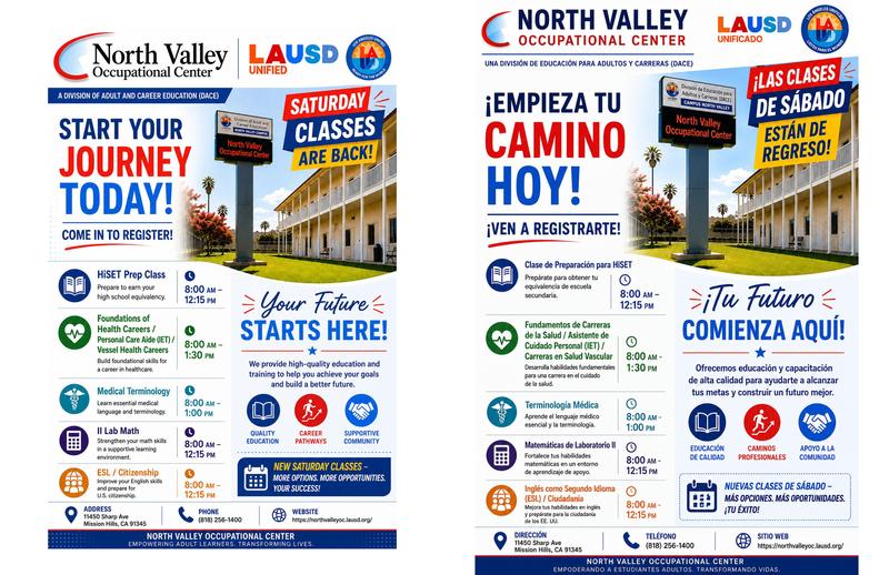 Saturday Class Flyers