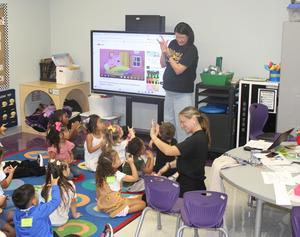 Pre-K students in class on the first day of school 2025-2026