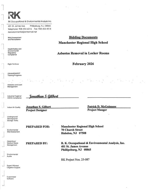 Legal Notice - Asbestos Removal in Locker Rooms