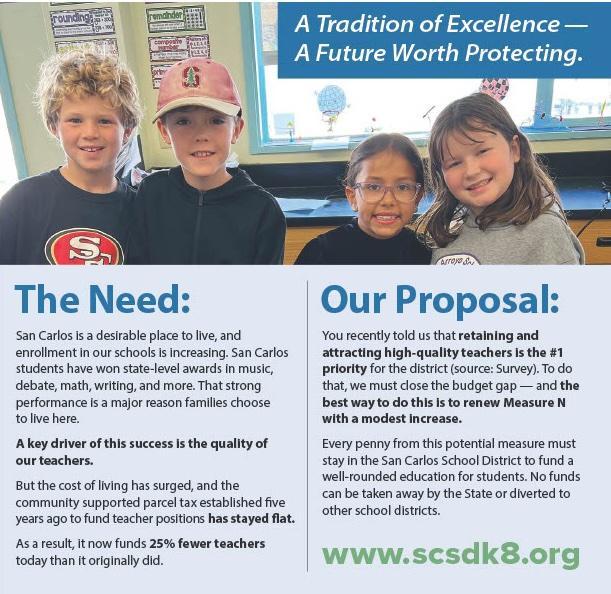 Pic of students with the reasons for a parcel tax listed