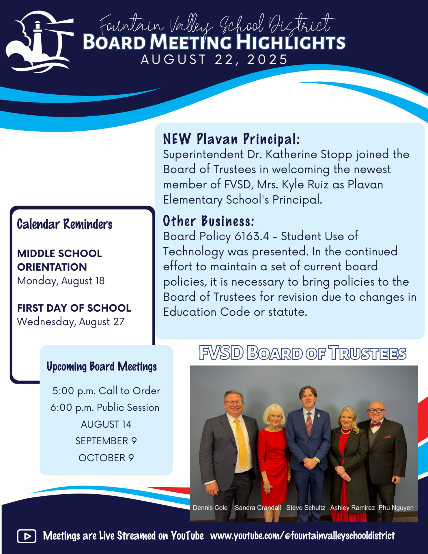 Board Meeting Highlights graphic