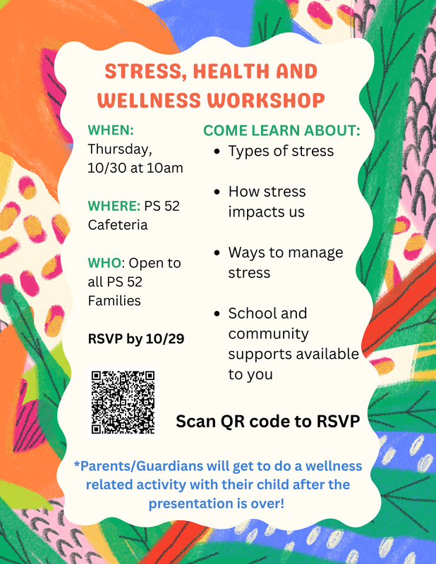 Colorful flyer for parent workshop