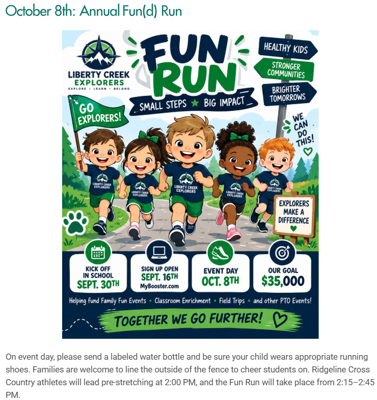 Fun Run 10/8 2-3