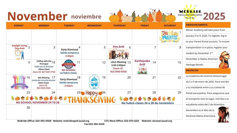 November calendar