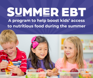 Summer EBT program with three children eating lunch together