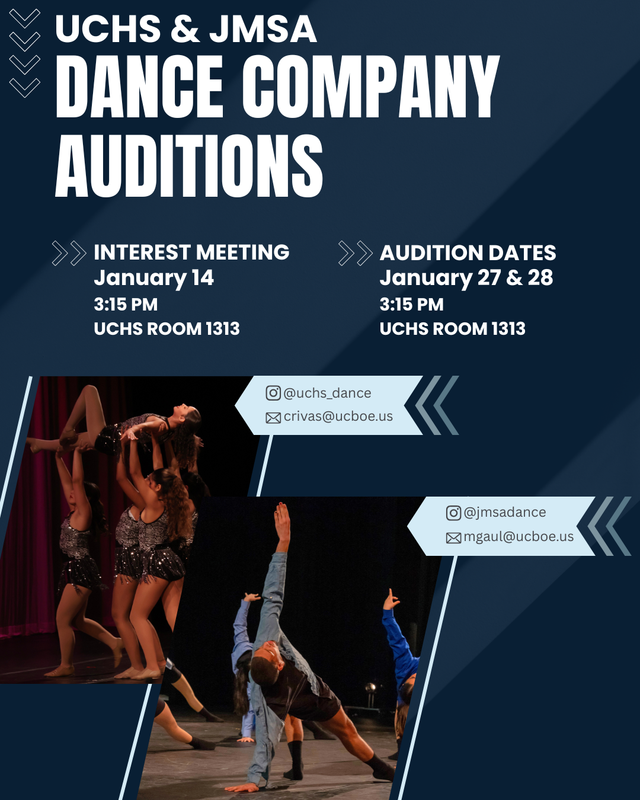 UCHS & JMSA Dance Company Auditions Flyer