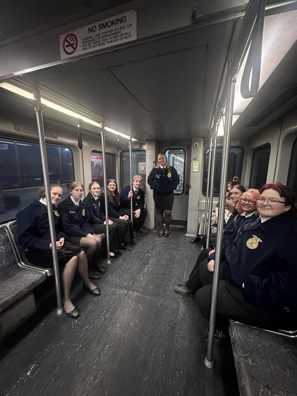 FFA members ride the subway to the Massachusetts State House