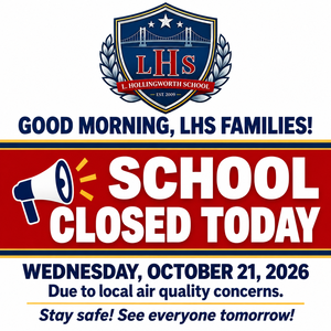 Flyer of school closed today due to air quality concerns.