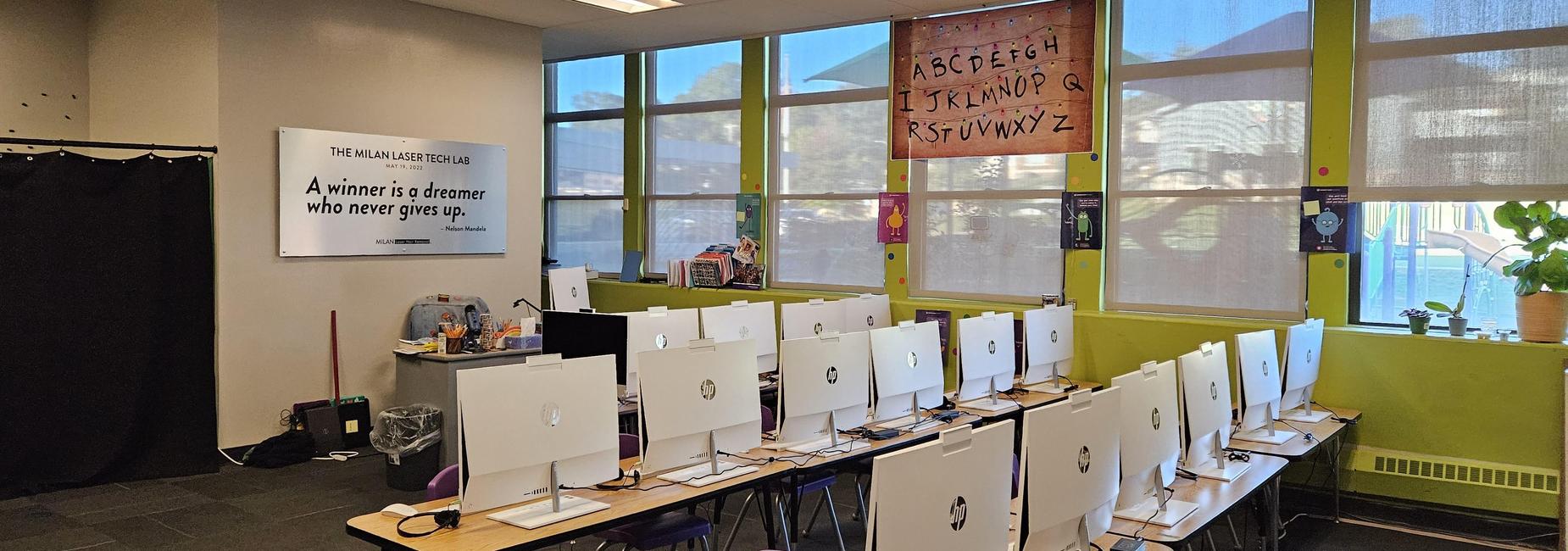 A picture of the NME computer lab