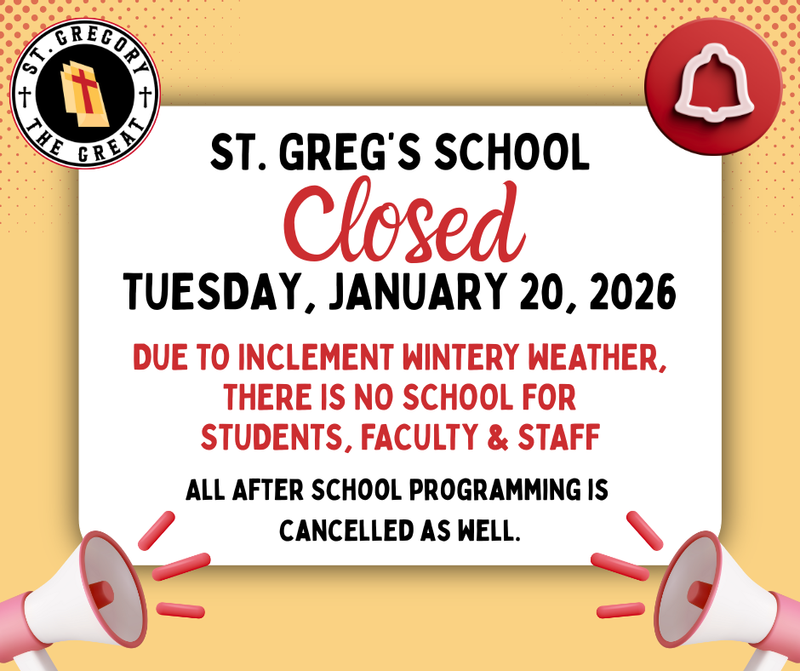 School Closure: Tues. Jan. 20