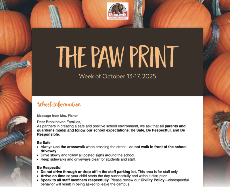 The Paw Print: Week of October 13th