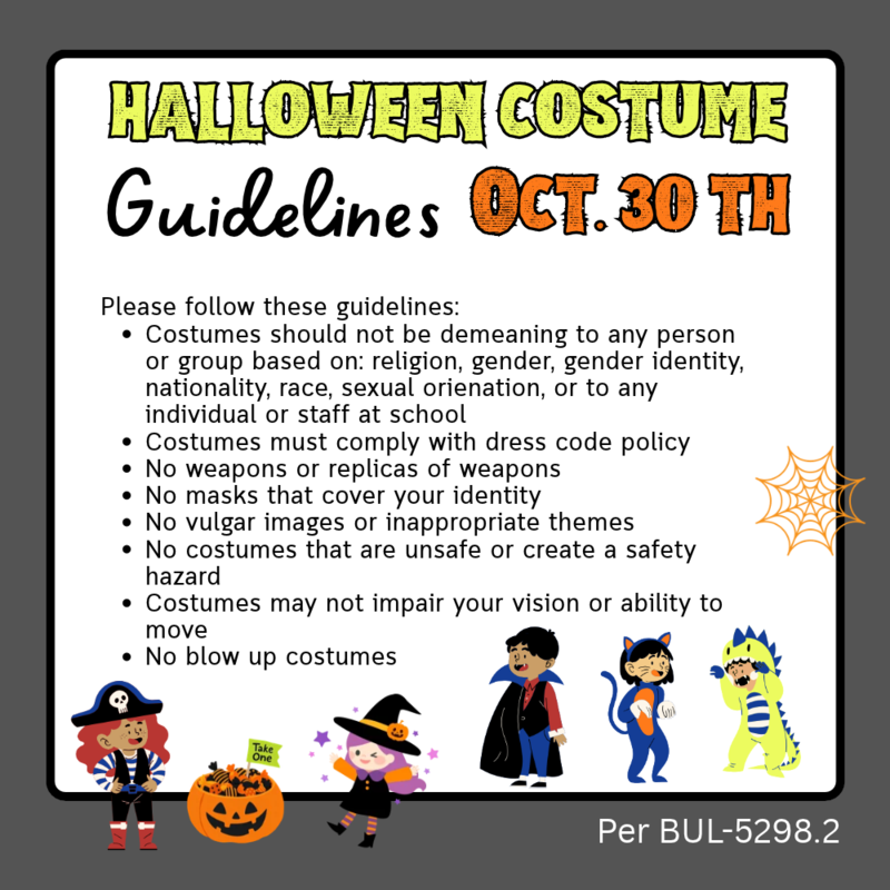 HALLOWEEN COSTUME GUIDELINES