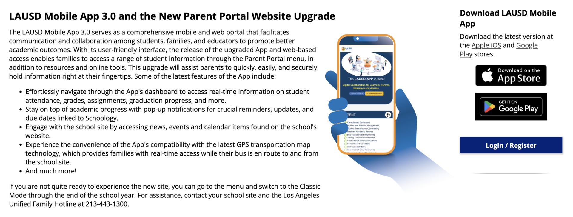 Parent Portal Update