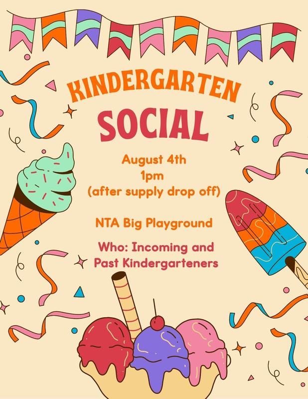 Kindergarten Social August 4th 1pm