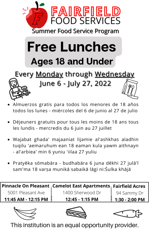 Summer lunch program flyer