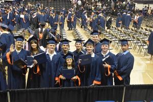 several fire academy students at the SPC graduation
