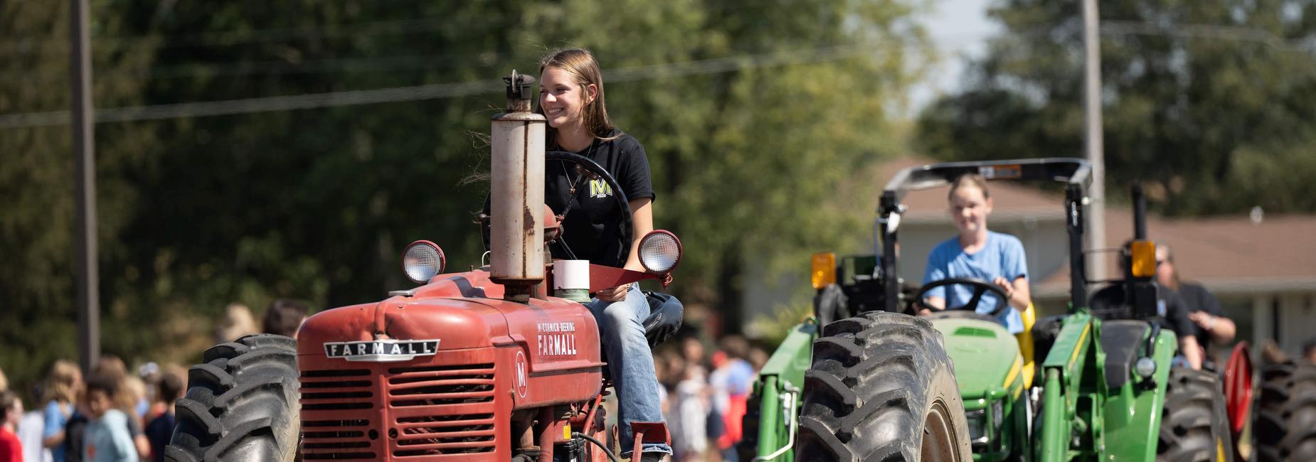 isabel fruth tractor in parade