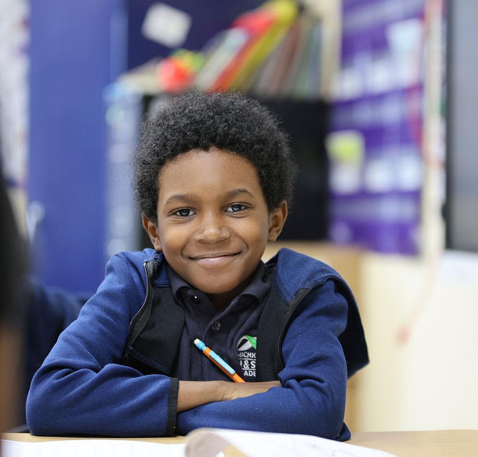 Student working in the classroom