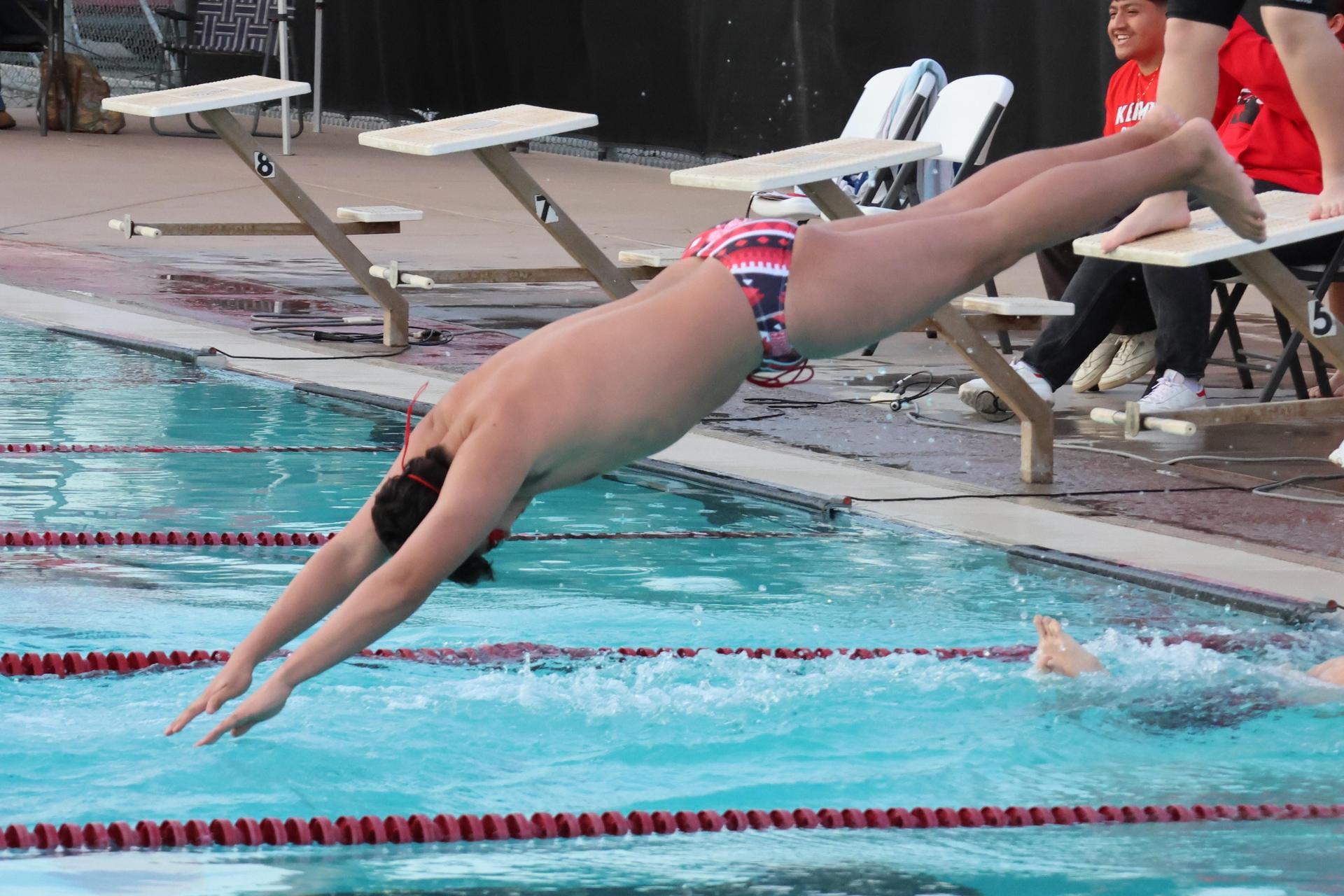 Isaiah Silveira swimming