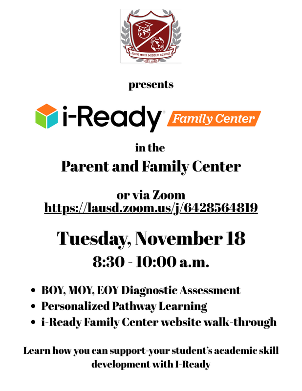 i-Ready flyer for parent awareness