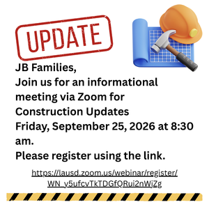 Join us for an informational meeting via Zoom for Construction Updates Friday, September 25, 2026 at 8:30 am