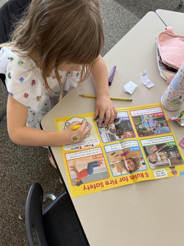 Kindergarten learning fire safety
