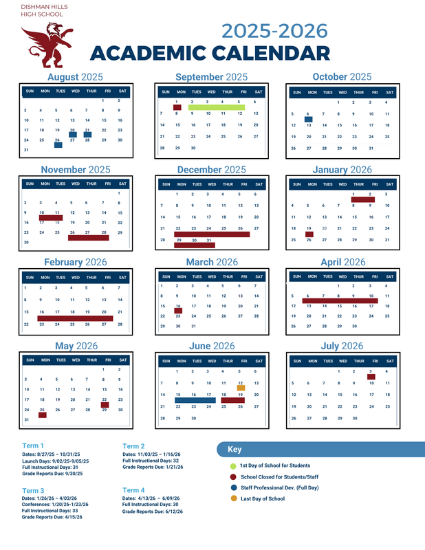 2025-2026 DHHS Academic Calendar