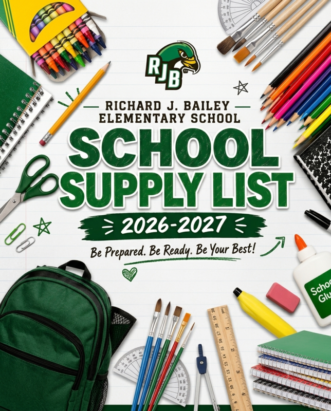 2026-2027 RJB Sixth Grade School Supply List