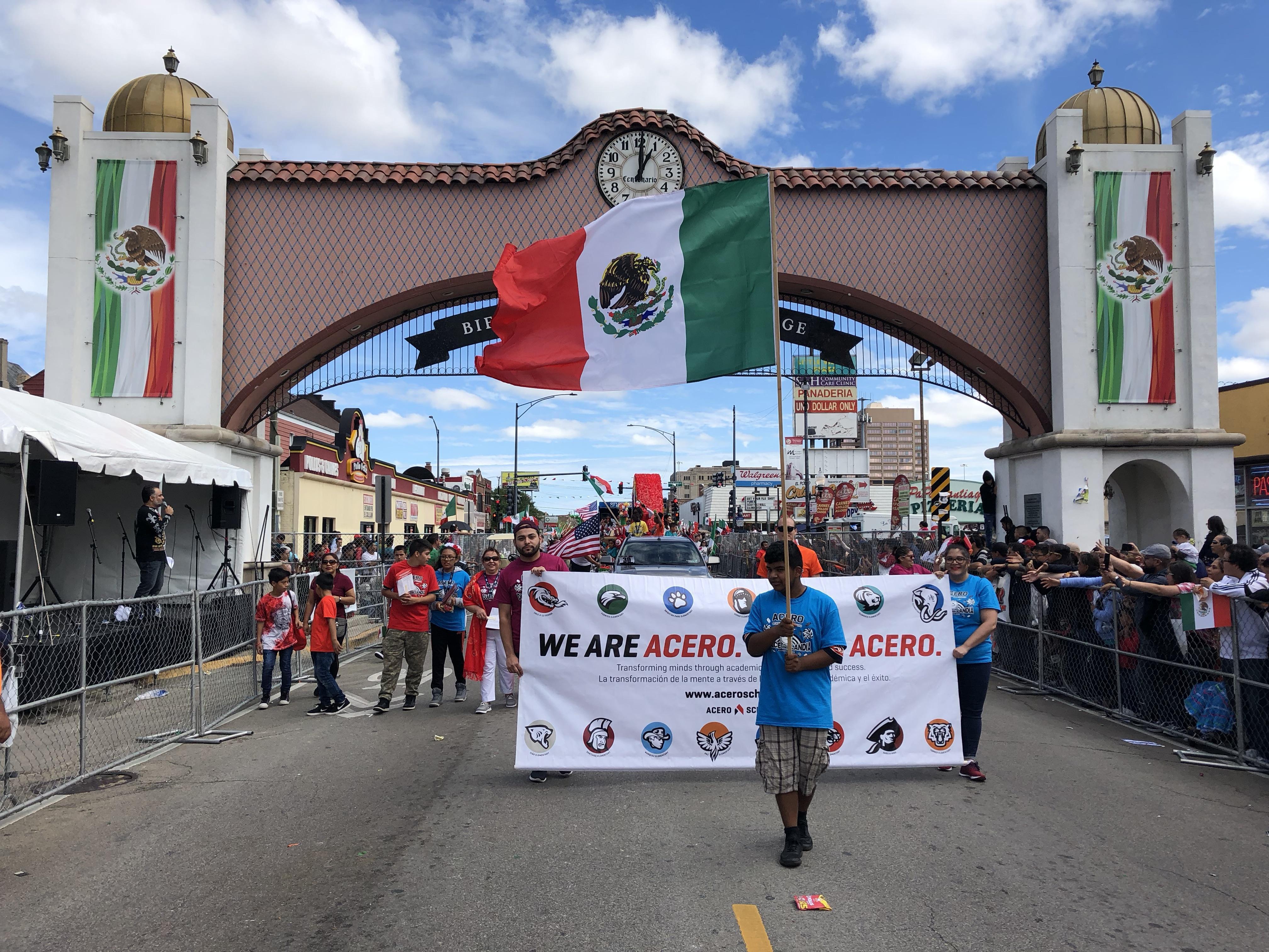 Mexican Day Parade with Acero Banner