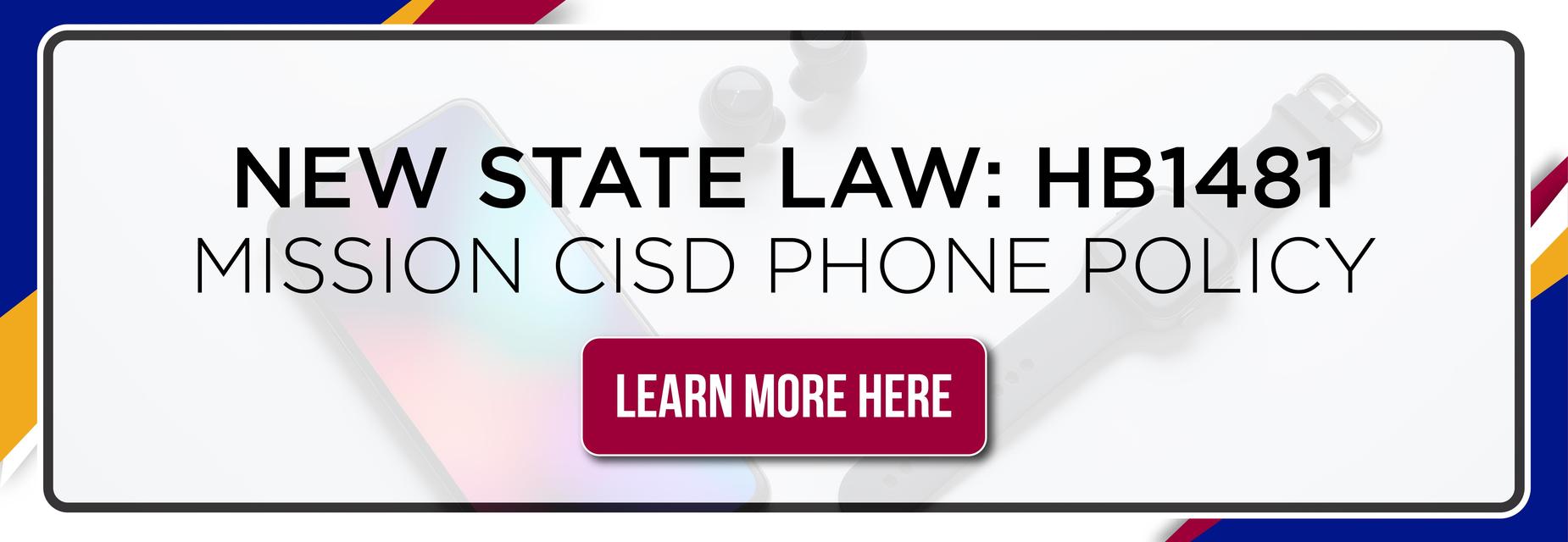 MCISD - New State Law Cellphone Banner