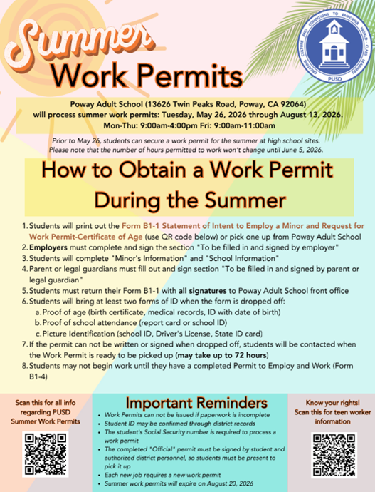 Summer Work Permit Flyer 2026