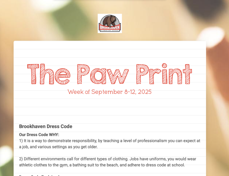 The Paw Print: Week of September 8th