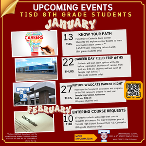 8th grade upcoming events