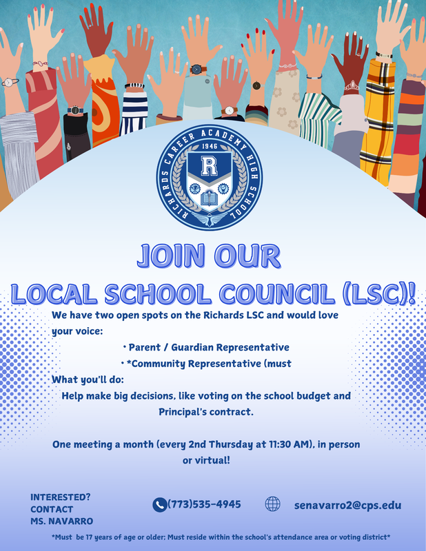 Join our Local School Council (LSC) /Únete al Concilio Escolar Local (LSC)