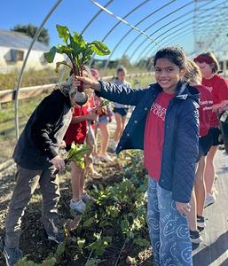 Look what a beet! James River 4th grader at Lynchburg Grows
