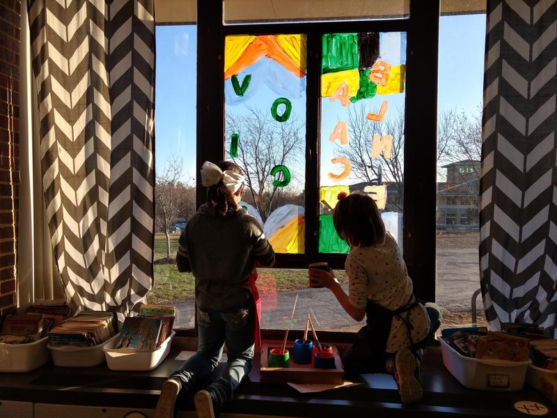 Students Paint Windows as part of MG Club