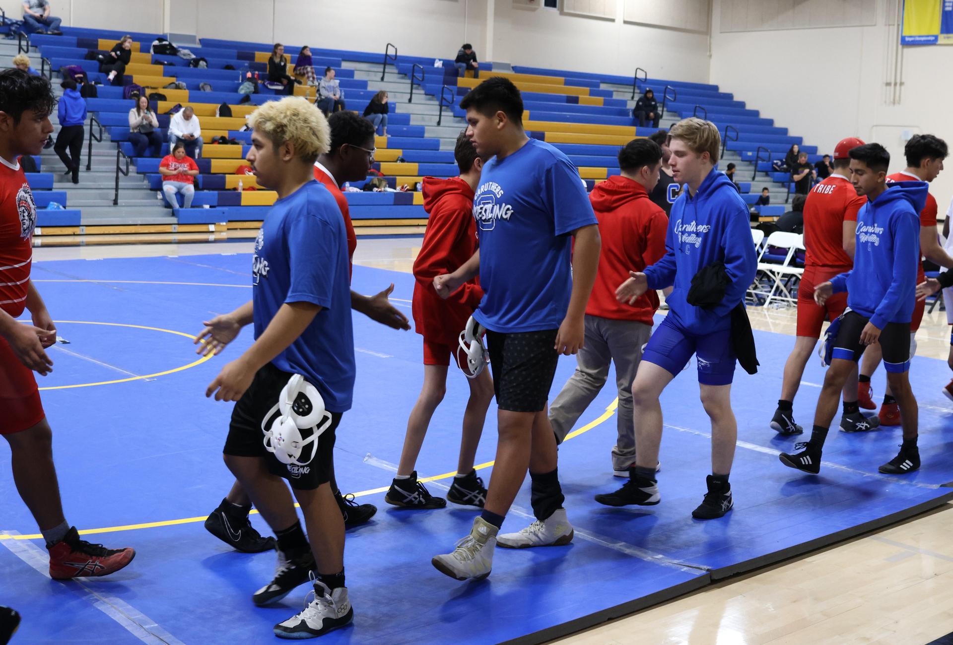 wrestlers in action at parlier