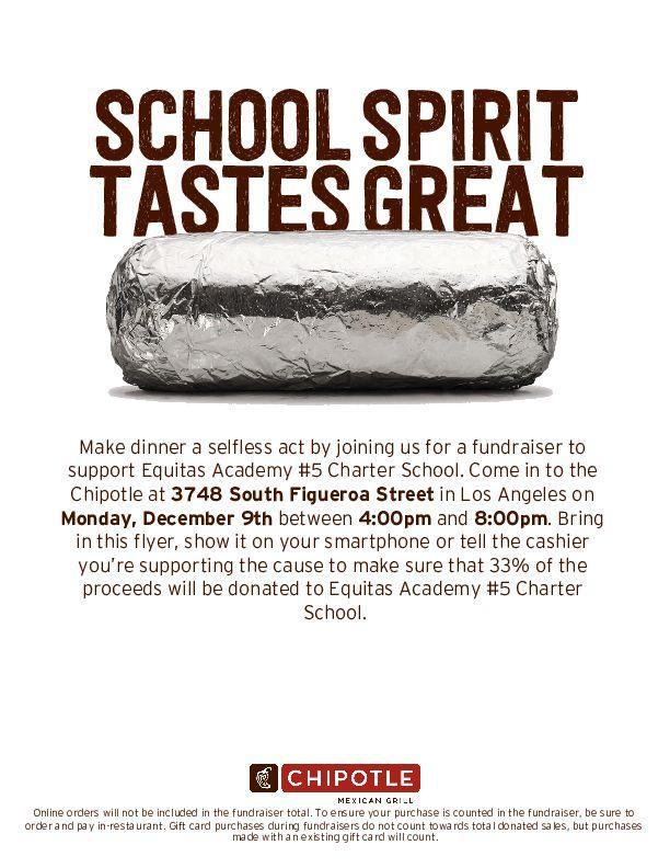Chipotle fundraiser flyer - English