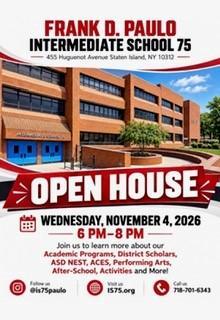 Open house Wednesday, November 4th 6 pm to 8 pm