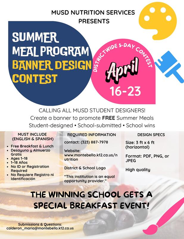 Summer Meal Program Banner Contest Flyer