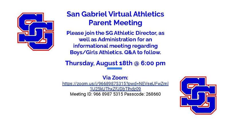 San Gabriel Virtual Athletics Parent Meeting Featured Photo