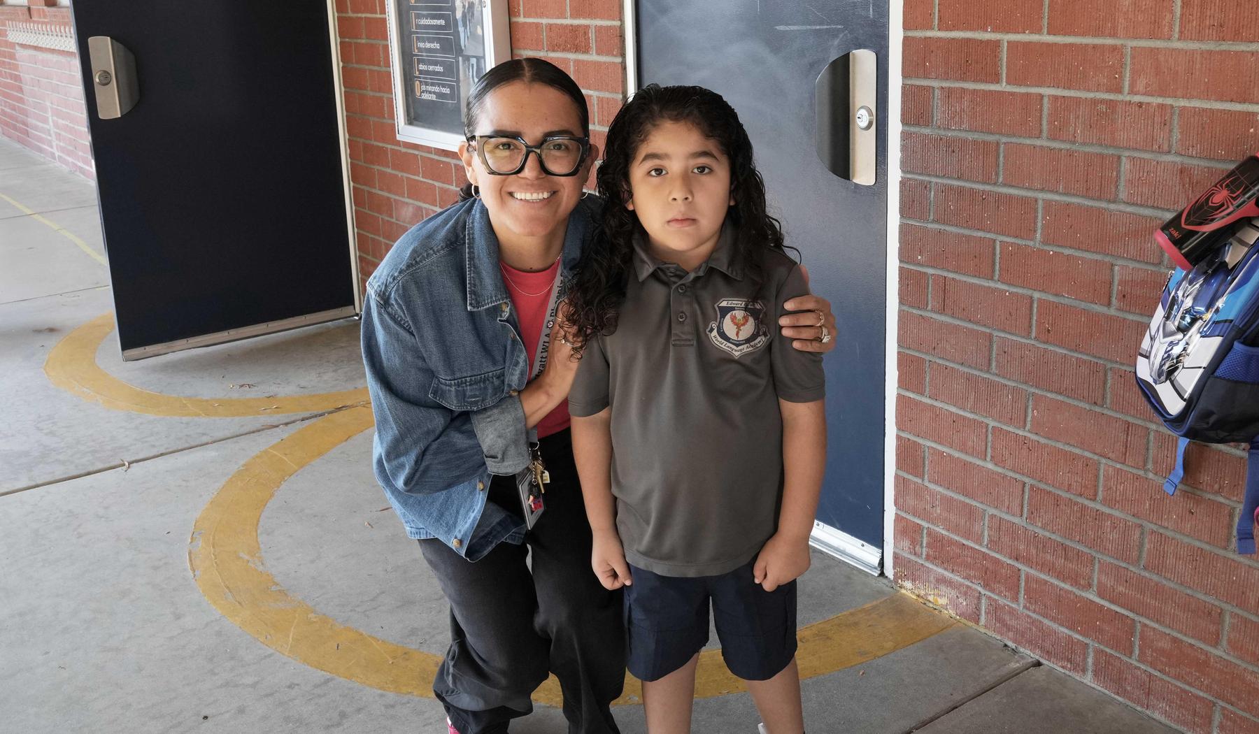 teacher and student at Hyatt World Language Academy