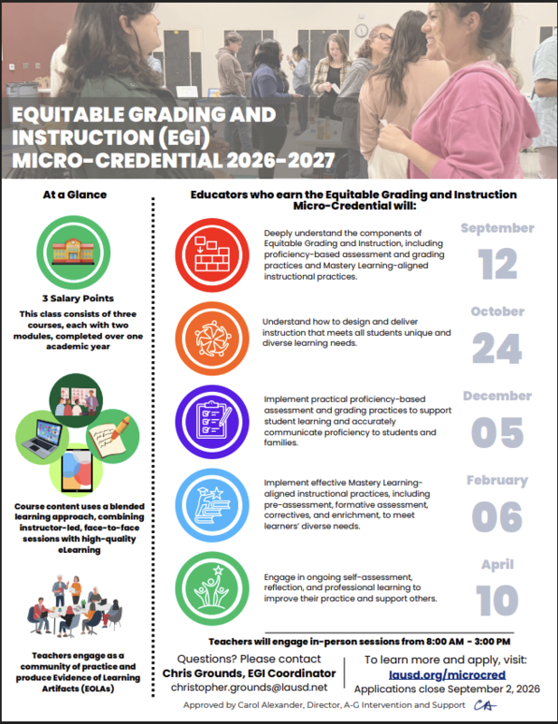 2026-2027 EGI Micro-Credential Flyer
